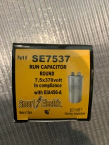  Smart Electric SE7537 Round Run Capacitor 7.5 x 370V HVAC