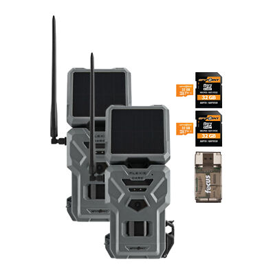 SPYPOINT FLEX-S DARK 40MP Cellular Trail Cam Solar Powered 1080p - Gray (2 Pack)