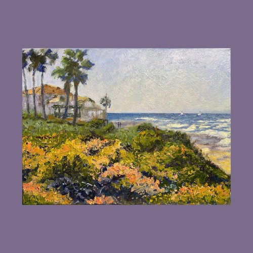 Stunning Oil painting. La Jolla Scene. Original. Signed. Impressionist Art. - Picture 3 of 4