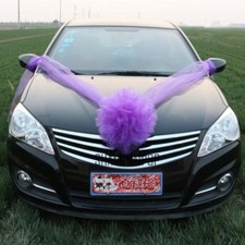Cars Wedding Decor Kit Organza Flower Ball Ribbon Bows Wrap Chic Decor New Red