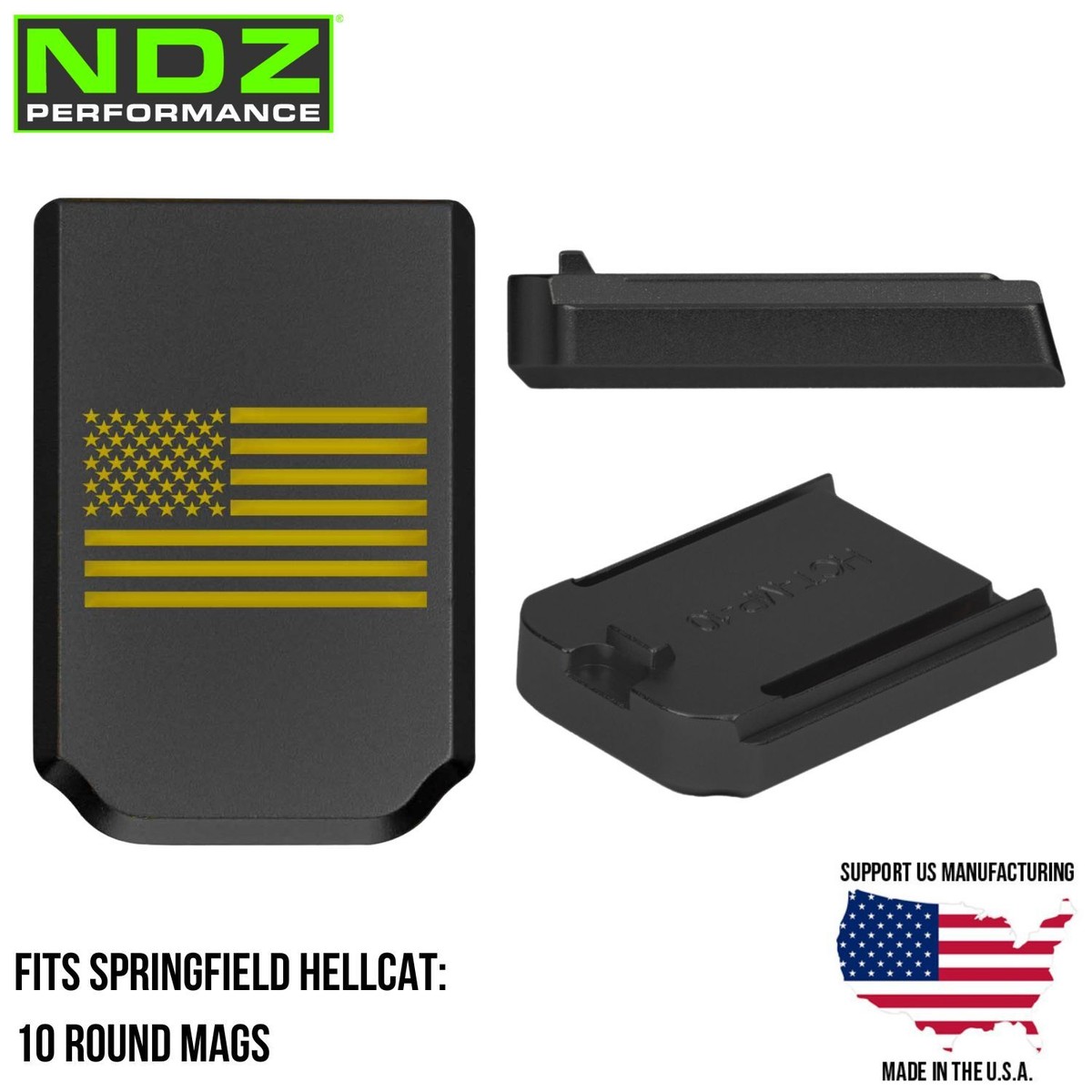 NDZ Springfield Hellcat OSP RDP Aluminum Magazine Base Plate Black