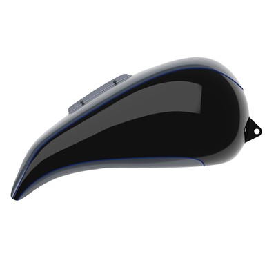 2-Tone Gauntlet Gray Metallic & Vivid Black Stretched Tank Cover For Harley 09+