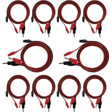10 Pack Banana to Alligator Test Lead Sets, 3 Foot Length