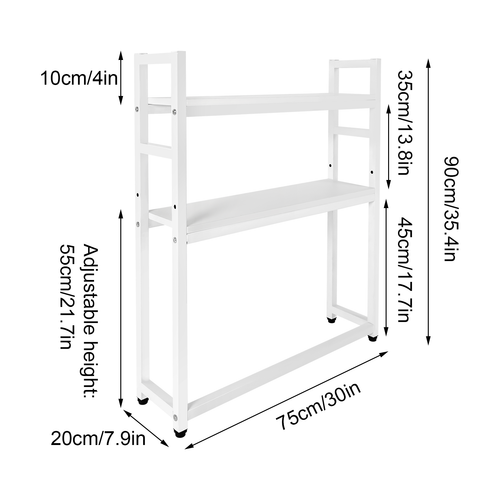 Desktop Bookshelf Bookcase Display Shelf Wood Rack Organizer 2-Layers Shelving - Picture 2 of 13