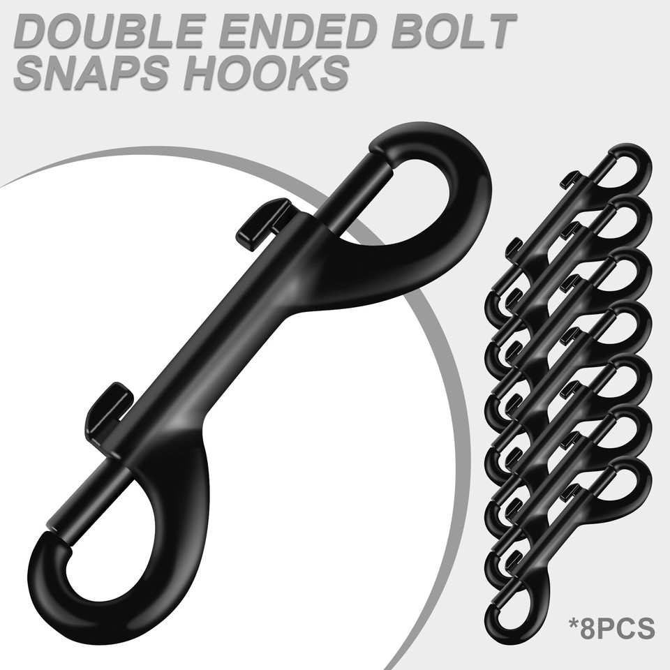 8Pcs Double Ended Bolt Snaps Hooks 3.5 inch Hook Chain Clips Double