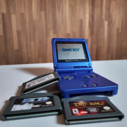 Nintendo Game Boy Advance SP Console - Cobalt Blue With Games And Charger