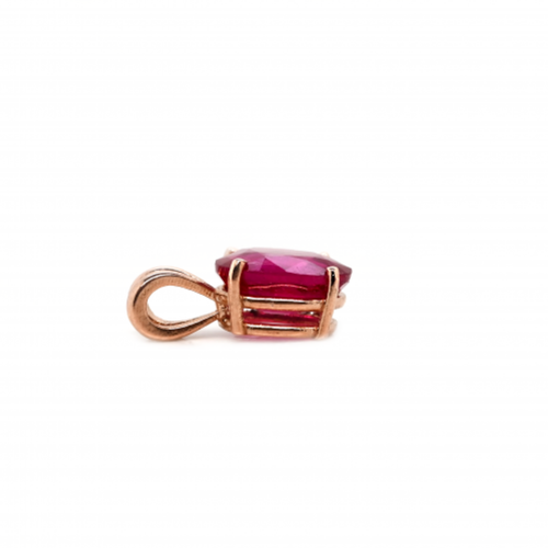 Madagascar Ruby Oval 8x6mm, 1.90 Carat Solitaire Pendant In 14k Rose Gold(53657) - Picture 3 of 5