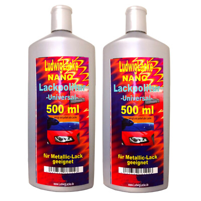 Autolackreiniger 2x 500ml Autolackpolitur auch Metallic Autolack Polierer Pflege