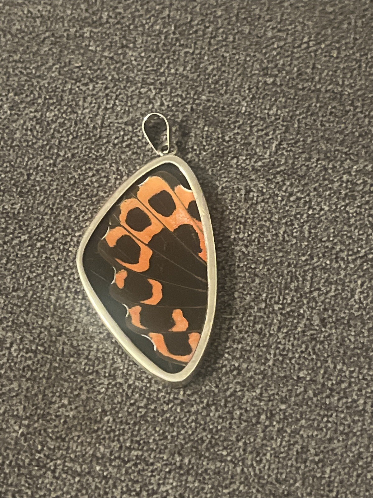 Sterling Silver Reversible Authentic SCARLET TIGER MOTH WING