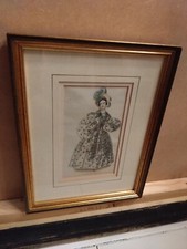 Gilt Framed Victorian Carriage Dress Fashion Print