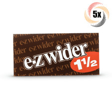 5x Packs E-Z Wider 1 1/2 1.5 24 Papers Per Pack 2 Free Rolling Tubes