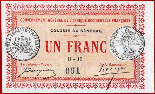 SENEGAL 1 FRANCO L 11 2 1917 P 2b UNC-(menos)/UNC envío gratuito desde 100$ - Imagen 2 de 8