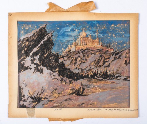 Vintage Mid Century Original Illustration, Palace in the Mountains - Picture 4 of 16