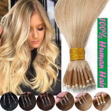 50/100/200 PCS Thick 100 Remy Human Hair Extensions Nano Ring Rings/Beads 1G/S