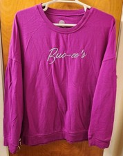 Buc-ees Purple Embroidered Sweatshirt Adult Size XL Crewneck Pullover Cozy