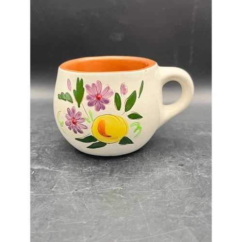 Vtg Stangl Pottery Fruit Flowers Coffee Tea Cup Mug Clay Trenton, NJ 6 oz. As Is