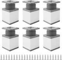 6 StüCk MöBelfüßE Verstellbar, 40 × 40 × 50 Mm FüßE FüR MöBel (Erweiterbar 15 Mm