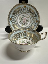 Vintage Paragon 1953 Queen Elizabeth Coronation Blue Cup and Saucer Set