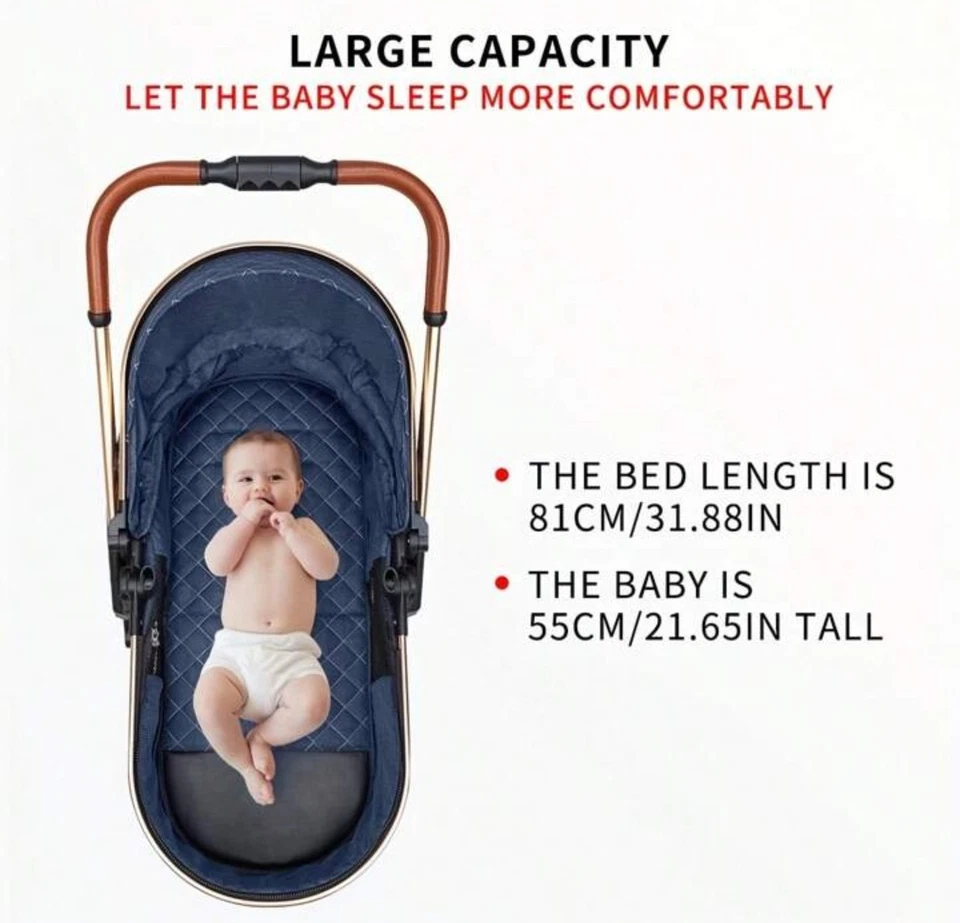 Cochecito de bebé 3 en 1 ligero plegable reversible cochecito 3 en 1 se envía desde EE. UU. Foto 4 de 4