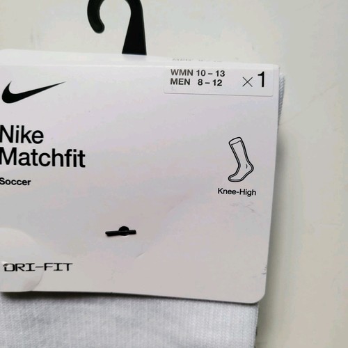 Nike Matchfit Soccer Socks White 1-pair Knee High socks Size L CV1956 - Picture 2 of 3