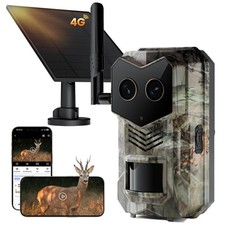 Trail Camera, 4G Cellular Dual Lens Trail Cameras 2.7K, 0.2s Fast Trigger Spe...