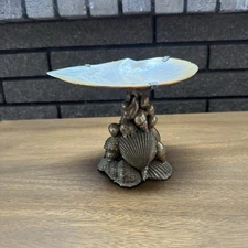 MaitLand Smith Vintage HandMade LARGE Mother of Pearl Silver Plated Caviar Dish