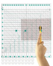 Karpoulra Quilting Ruler for Precise Fabric Cutting Green