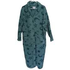 Moon Stars XL Fleece Robe Sleepwear Intimate Moments Women  s Button Up 1X READ