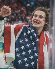 Jack Hughes USA Hockey team champion 2026 Winter Gold Medal Poster