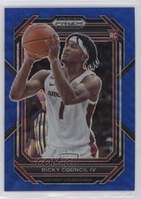 2023-24 Panini Prizm Draft Picks Blue Wave Prizm /249 Ricky Council IV #1 3hd