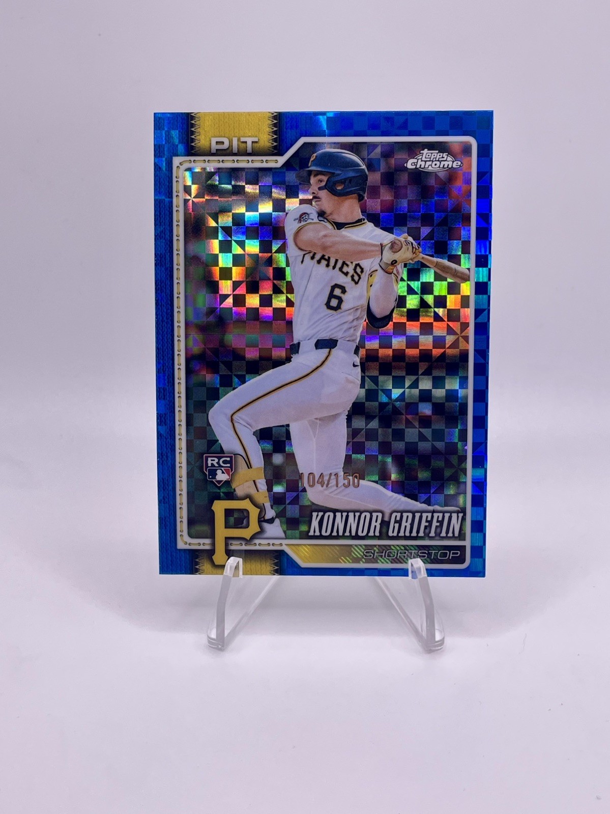 2026 Topps Chrome Blue X-Fractors #74 Konnor Griffin #/150