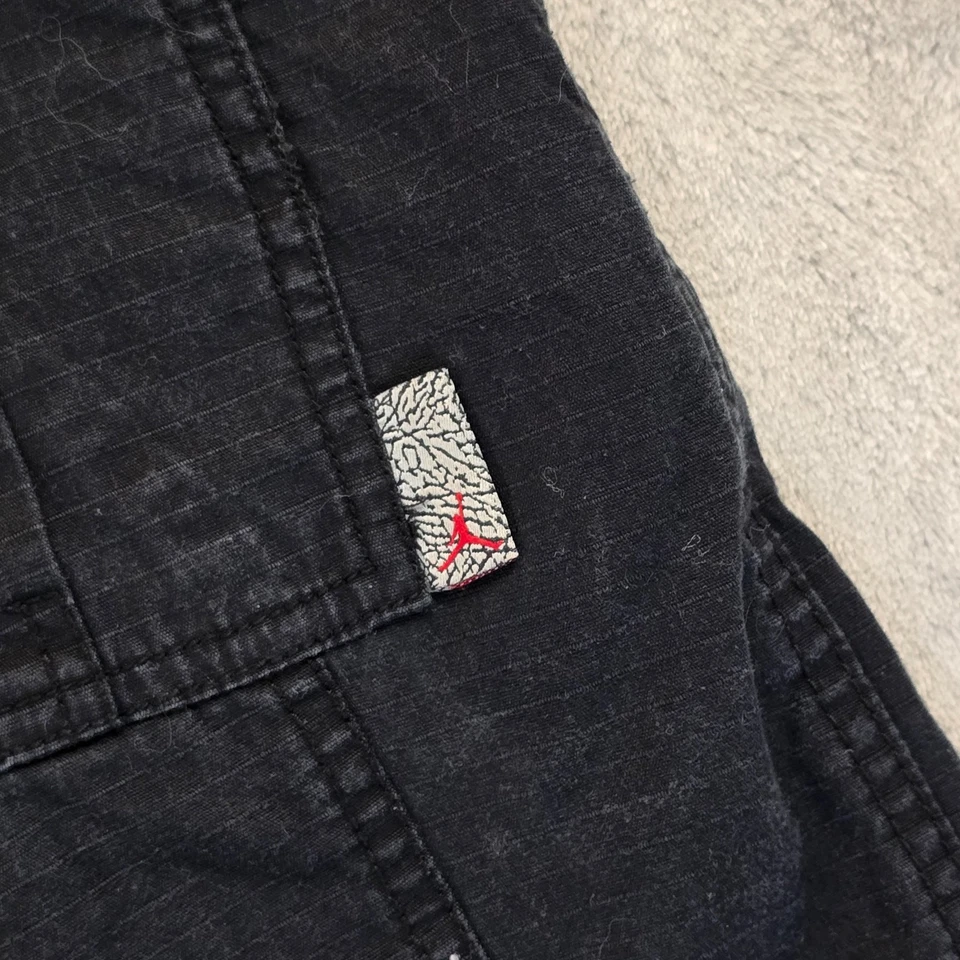 Pantalones Cortos Air Jordan Para Hombre 36 Negros Rip Stop Carga Jumpman Logo Nike Y2K Foto 3 de 4