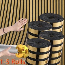 3D Effect Gold Vertical Mirror Stripes 40x300cm Self-adhesive Wallpaper 1-5Rolls