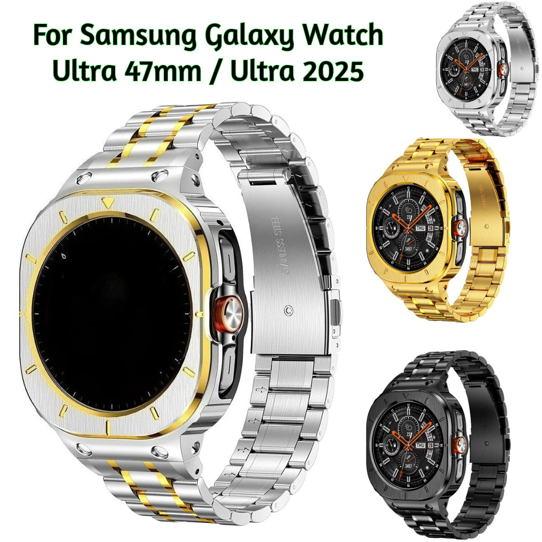 Cassa + Cinturino Lusso Acciaio Inox per Samsung Galaxy Watch Ultra 47mm 2025