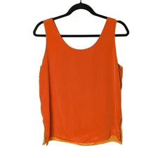 Vintage 80s 90s Women's Medium Reversible Top Orange Yellow Double Sided Tank
