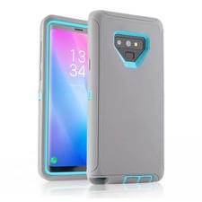Phone Case Hybrid Shockproof Defender Cover For Samsung Galaxy Note 9 Gray Cyan