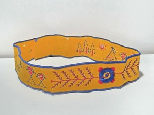 1970s Vintage Embroidered Felt YMCA Indian Guides Headband
