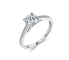 1.0ct Lab-Created Round Shape Diamond Test Pass Engagement Ring VS1/D/Excellent