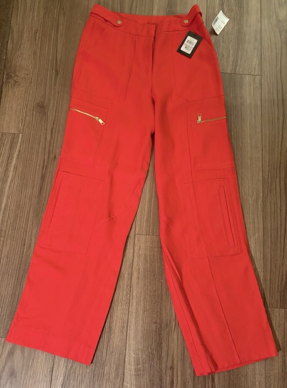 DKNY dress cargo pants, utility zip Pockets, Size 6.