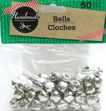  Pack of 2 50 Handmade Small Craft Jingle Bells Silver 