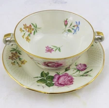 Bernardaud & Co Limoges 19566 Pink Rose Cream Soup Bowl Multiple Sets Available