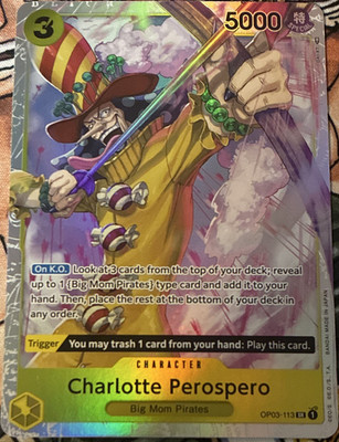 Bandai Charlotte Perospero OP03-113 Super Rare 5000 Power 3 Cost One Piece CCG
