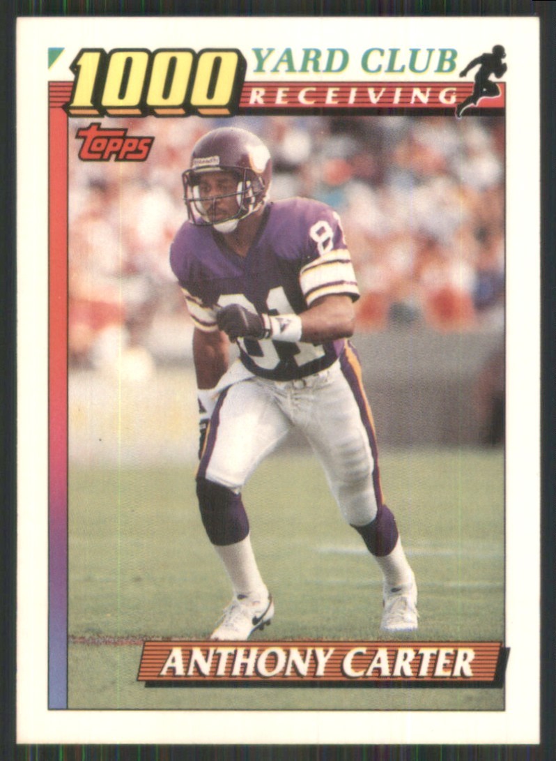 1991 Topps 1000 Yard Club #17 Anthony Carter Minnesota Vikings 2331