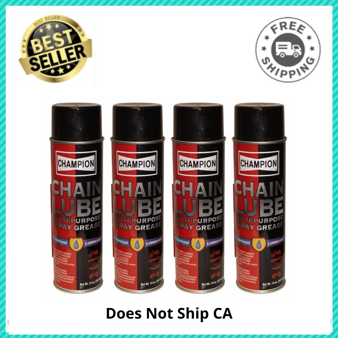 (New) (4 Pack) Champion Chain Lube, Multi-Purpose Heavy Duty Spray Grease, Lubricant (22.59 USD)