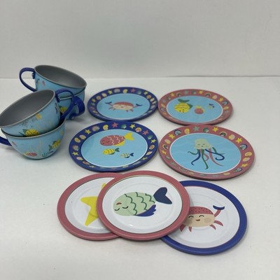 Schulling Mermaid Tin Tea Set Plate Cup Saucer Replacement Playset Toy