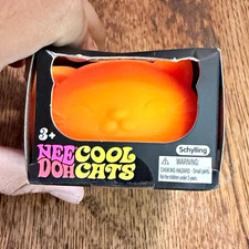 Schylling NeeDoh Cool Cats Doh Cats Squishy Squeeze Toy, Orange, Age 3 