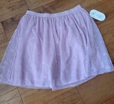 Wonder Nation Girl's Flocked Mesh Tiered Skirt Size XL 14-16 Lavender Rose