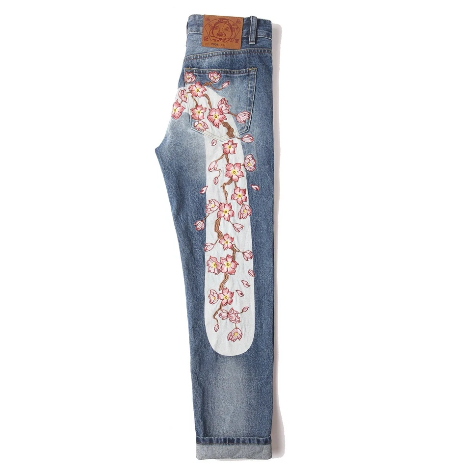 Pantalones de mezclilla rectos bordados Evisu para hombre Foto 2 de 4