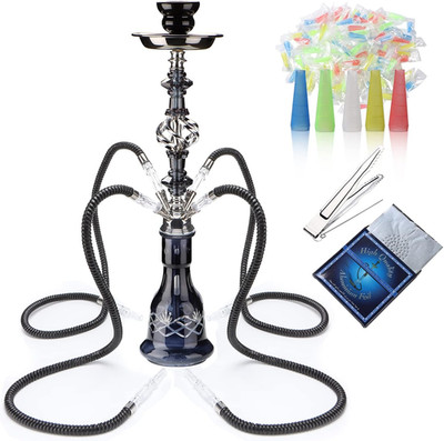 Hookah Set with Everything 4 Hose - GRENAOH 22'' Premium Hookah Shisha Set with G
