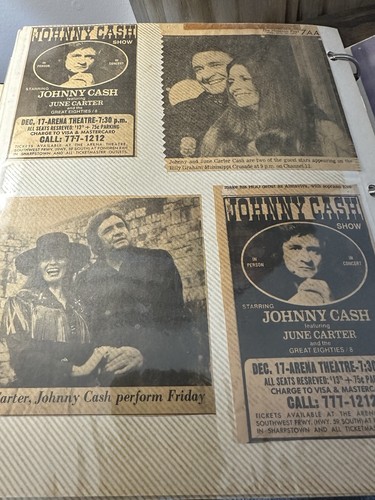 Johnny Cash Fan-Made Scrapbook Tons of History - Hundreds of Clippings RARE - Picture 6 of 10
